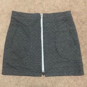 Gray Zip Up Mini Skirt